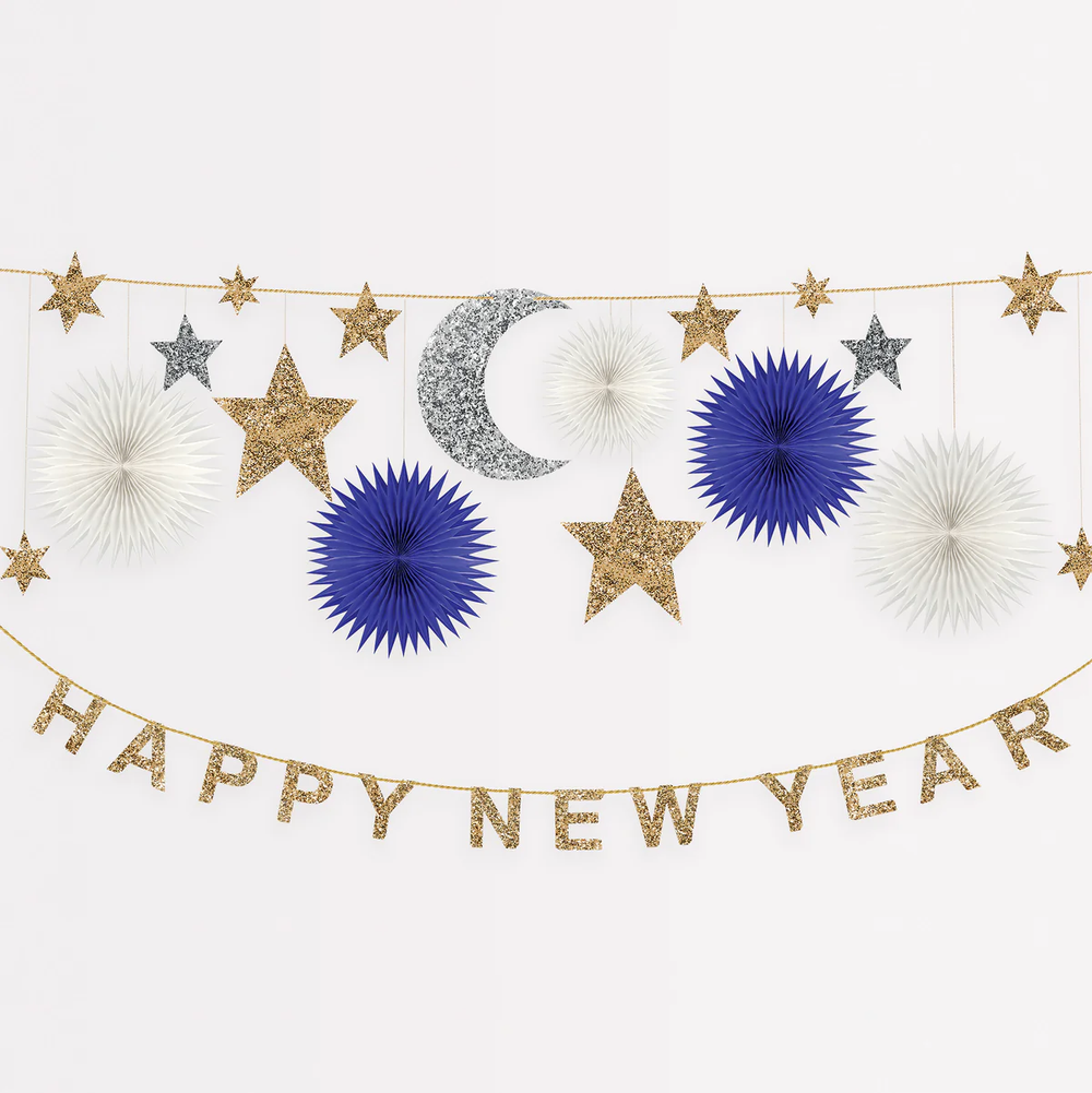 Гирлянда звёздная "Happy New Year" 3,7 м (2024)