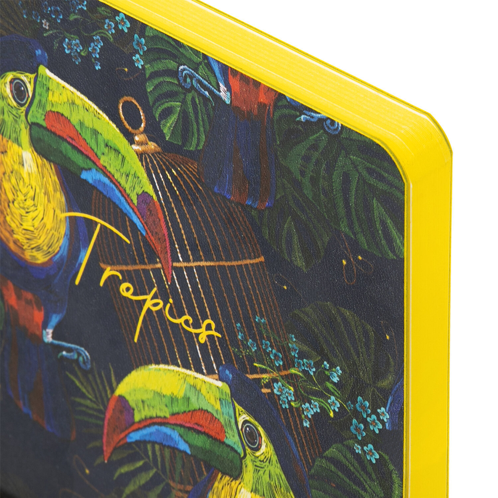 Ежедневник недатированный B6 (127х186 мм) BRAUBERG VISTA под кожу гибкий 136 л. "Toucan tropics" (2 штуки в упаковке)