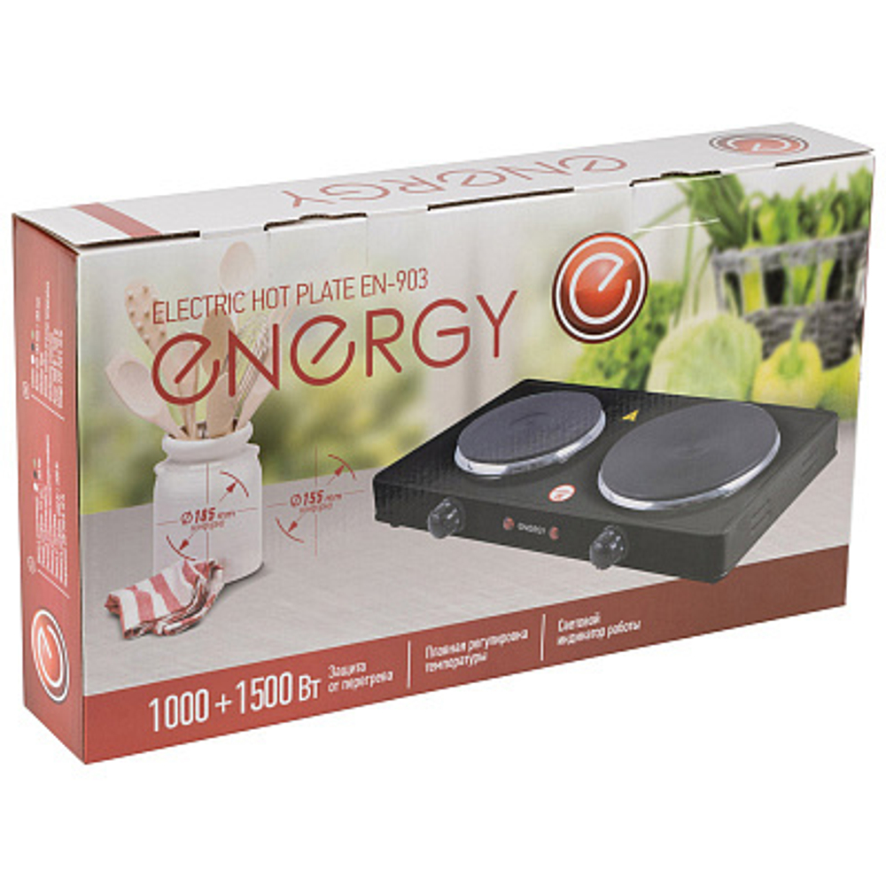 Плита электрическая 2-х конфор. Energy EN-903B черный (158957)