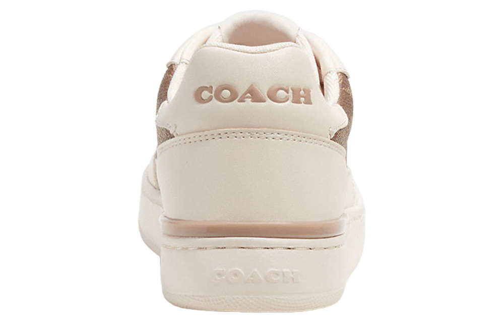 COACH Coach Clip canvas leather low-top lace-up comfortable wear-resistant low-top sneakers women's white