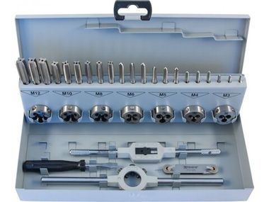 MTDS32 Набор метчиков трехпроходных ручных универсальных и плашек круглых ручных серий COMBO М3-М12, HSS-G, 32 предмета