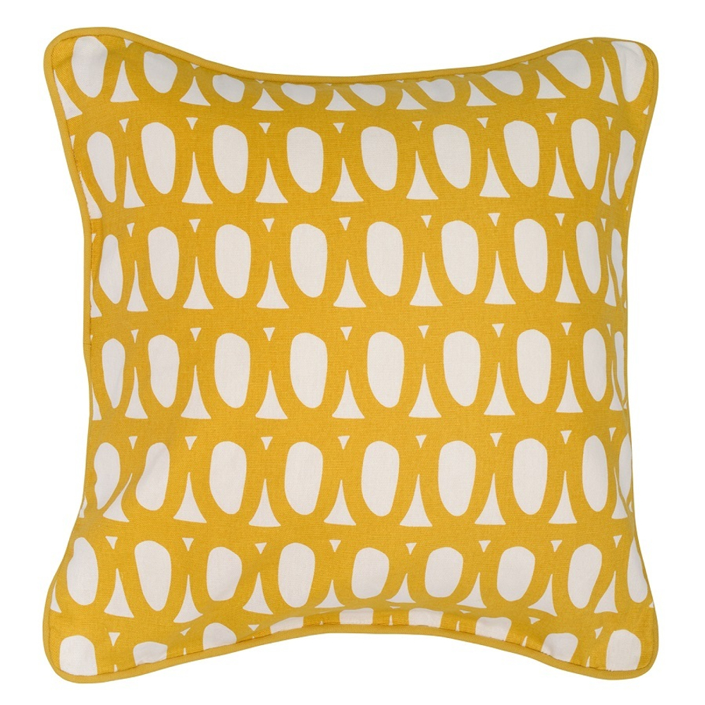Чехол на подушку с принтом twirl горчичного цвета из коллекции cuts&pieces, 45х45 см