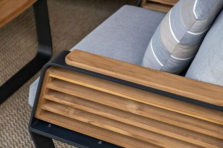 Кресло из алюминия Joygarden АУРА темный графит, темно-серый графит, светло-серый