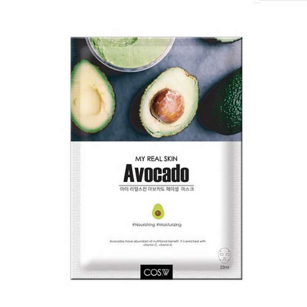 Тканевая маска с экстрактом авокадо COS.W My Real Skin Avocado Facial Mask