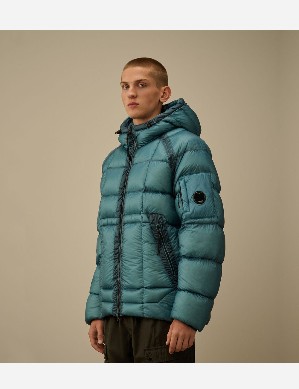 C.P. Company D.D. Shell Down Puffer Jacket "Fungi Grey" (19CMOW702A110416A356)