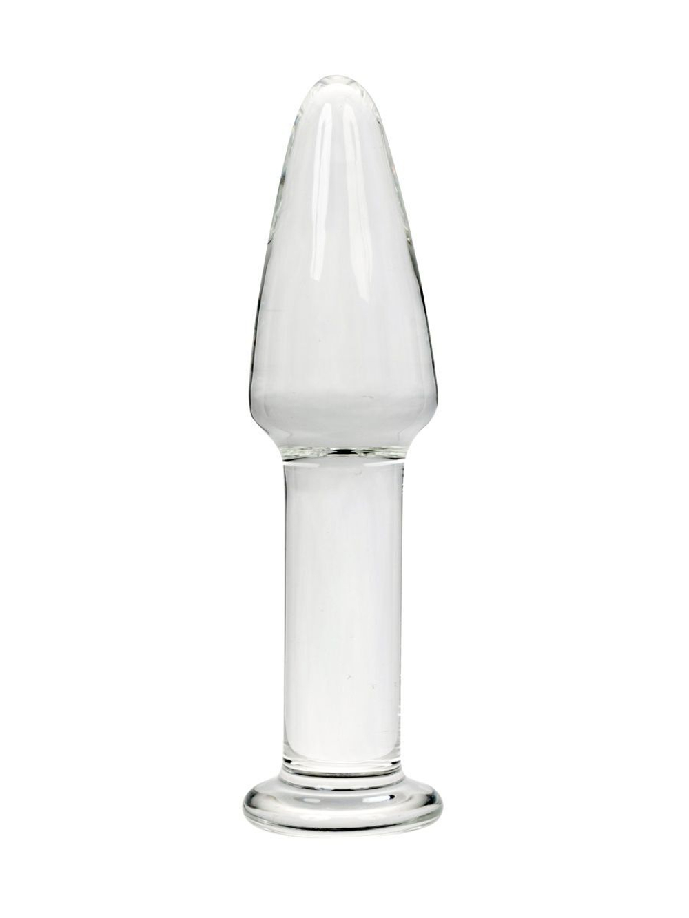 Прозрачный анальный плаг из стекла на длинной ножке - 12 см. (Цвет: прозрачный)