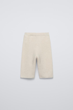 ZARA БРЮКИ ИЗ РЕЛЬЕФНОГО ТРИКОТАЖА, СВЕТЛО-БЕЖЕВЫЙ