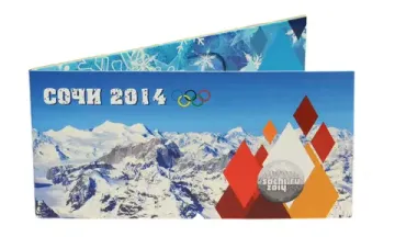 Буклет под 4 монеты 25 рублей и банкноту «Сочи 2014»