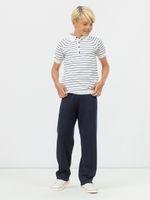 Поло для мальчика с коротким рукавом AT1497-1 бело-синий