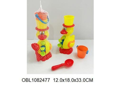 Набор для игры в песок с мельницей, ведерко, совок, сетка JX759B