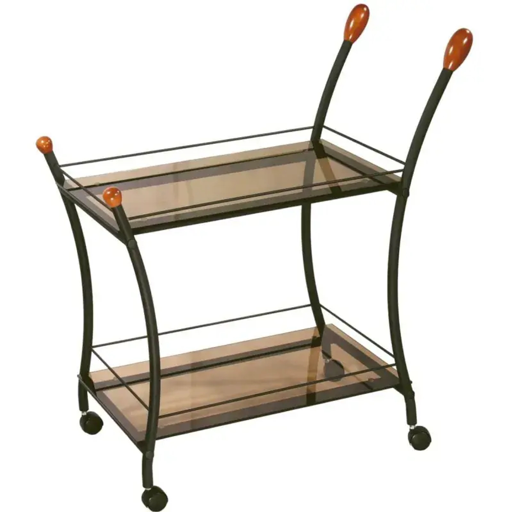 Стол сервировочный ME_Поло (862) мет. черный/тонированное стекло