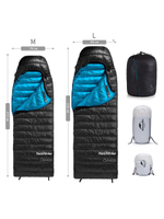 Спальный мешок Naturehike CW400 NH18C400-D с гусинным пухом, размер М, желтый, 6927595761700