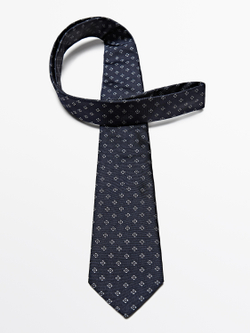 Massimo Dutti Галстук из 100% шелка, темно-синий