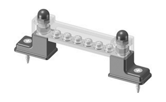 Колодка распределительная электромонтажная с защитной крышкой, 6 контактов