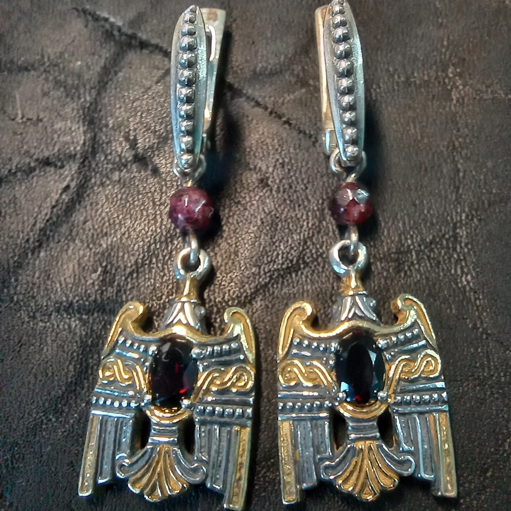 Серьги длинные "Огненный сокол Рарог"