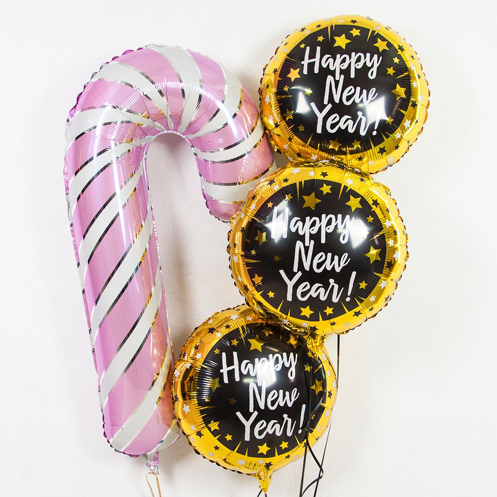 Шар (39''/99 см) Фигура, Леденец трость, Розовый, 1 шт.