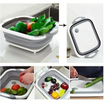 Складная разделочная доска-дуршлаг,цвет белый/серый