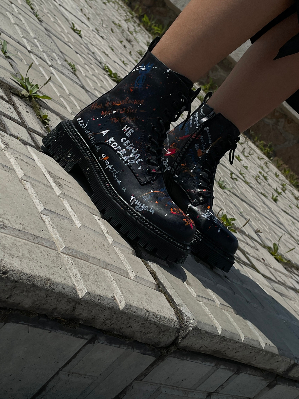 Ботинки с ручной росписью