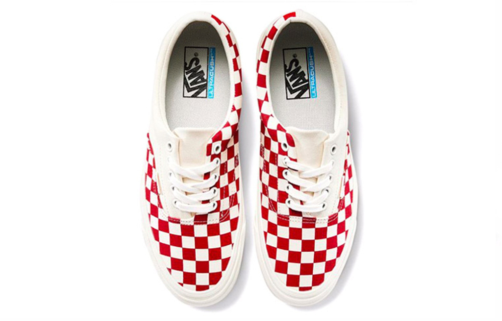 Vans Era Crft checkerboard trend sports non-slip lightweight low-top canvas shoes for men and women the same style red