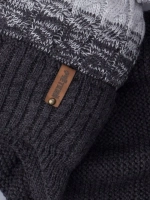 Шапка вязаная для мальчика на завязках и снуд