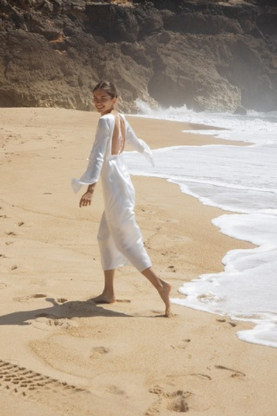 Платье из шелка "Офелия" в белом цвете