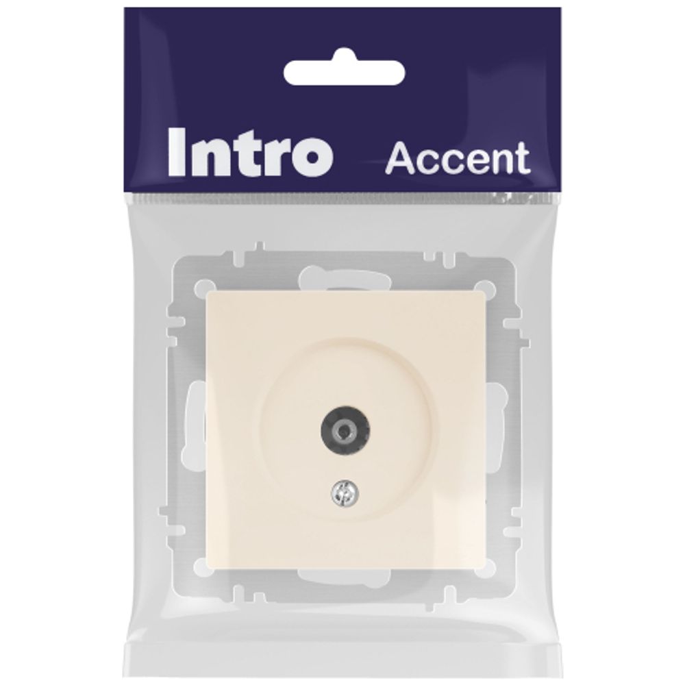 Розетка Intro Accent 6-301-02 TV одиночная, IP20, СУ, слоновая кость