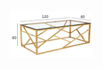 Стол журнальный Garda Decor Garda Decor прозрачное стекло, золото 60*120*40 см