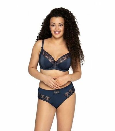 Темно-синий бюстгальтер с мягкими чашечками на косточках (Размер: 80D) (Цвет: темно-синий)