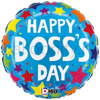 Фольгированная фигура, круг, Boss's Day звезды,18"/46СМ