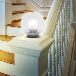 Садово-парковый светильник ЭРА НТУ 02-60-202 шар прозрачный призма на опору / кронштейн IP44 Е27 max60Вт d200mm | Садово-парковые светильники