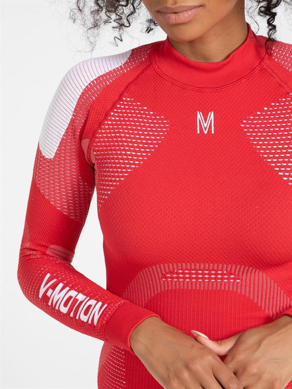 Термолонгслив женский ALPINESPORTS V-MOTION красный