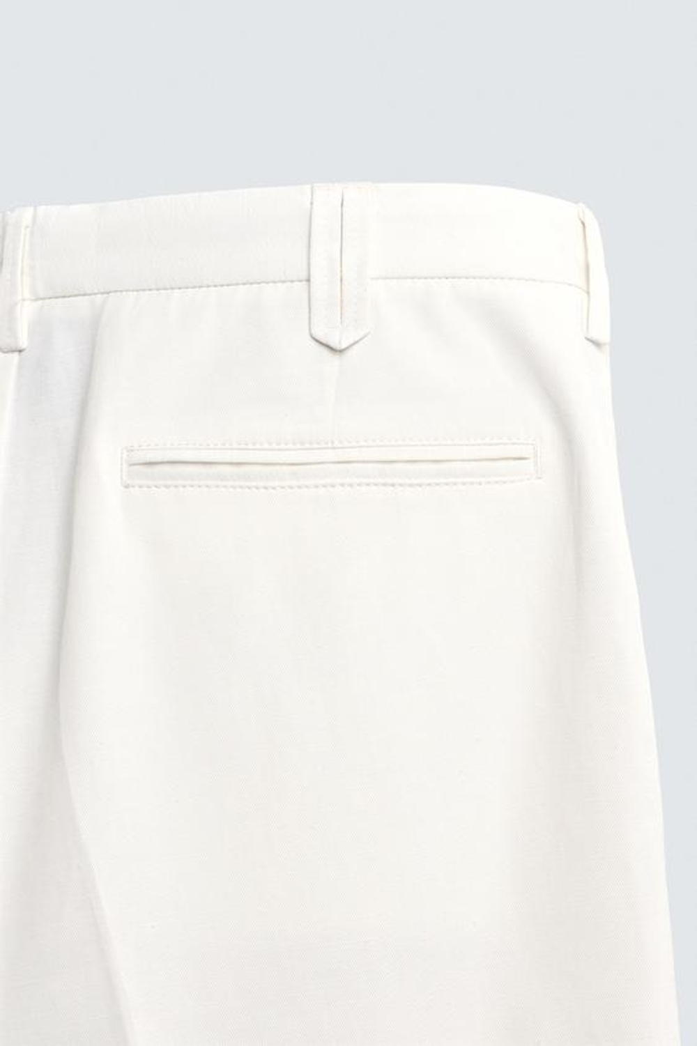 ZARA БРЮКИ REGULAR FIT ИЗ ВИСКОЗЫ И ХЛОПКА, ЖЕЛТОВАТО-БЕЛЫЙ