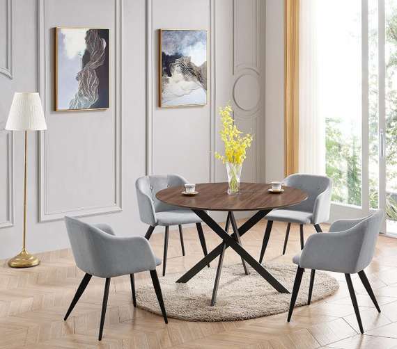 Стол Britton 100 см с круглой столешницей орех | Купить в Hallberg.ru