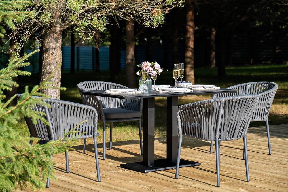 "Каффе Дабл" обеденная группа на 4 персоны, цвет "серый гранит"