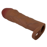 Коричневая насадка на пенис Hani - 18 см. (Цвет: коричневый)