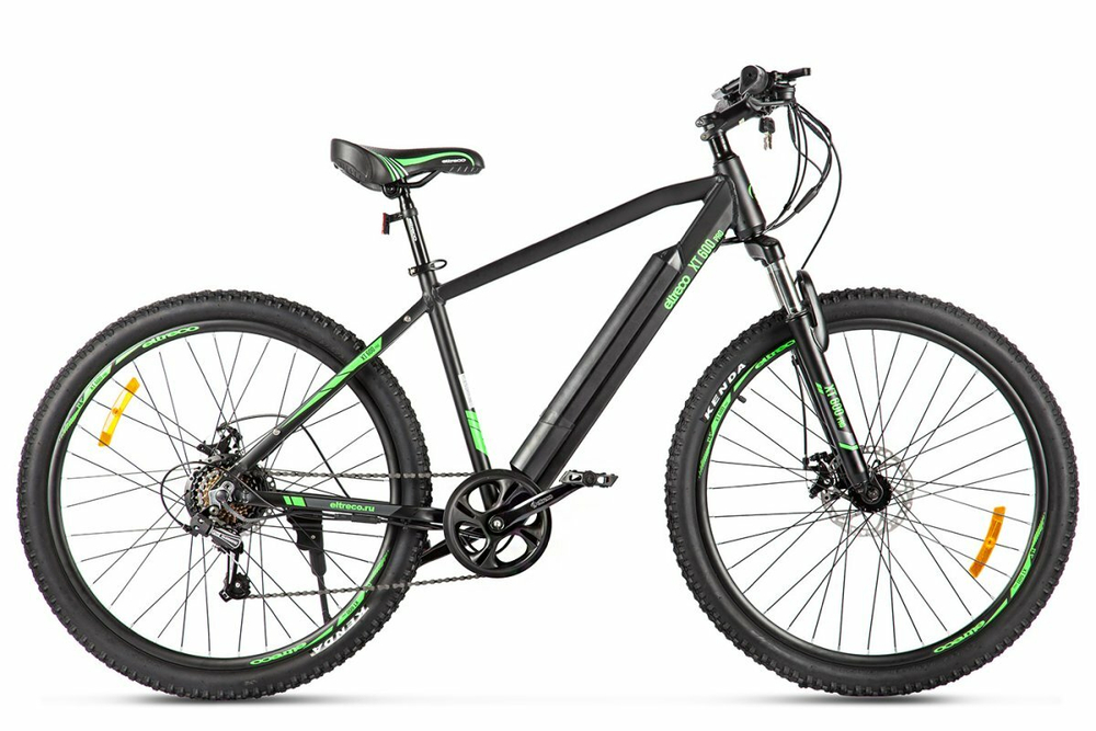 Электровелосипед Eltreco XT 600 Pro (Черно-зеленый-2663)
