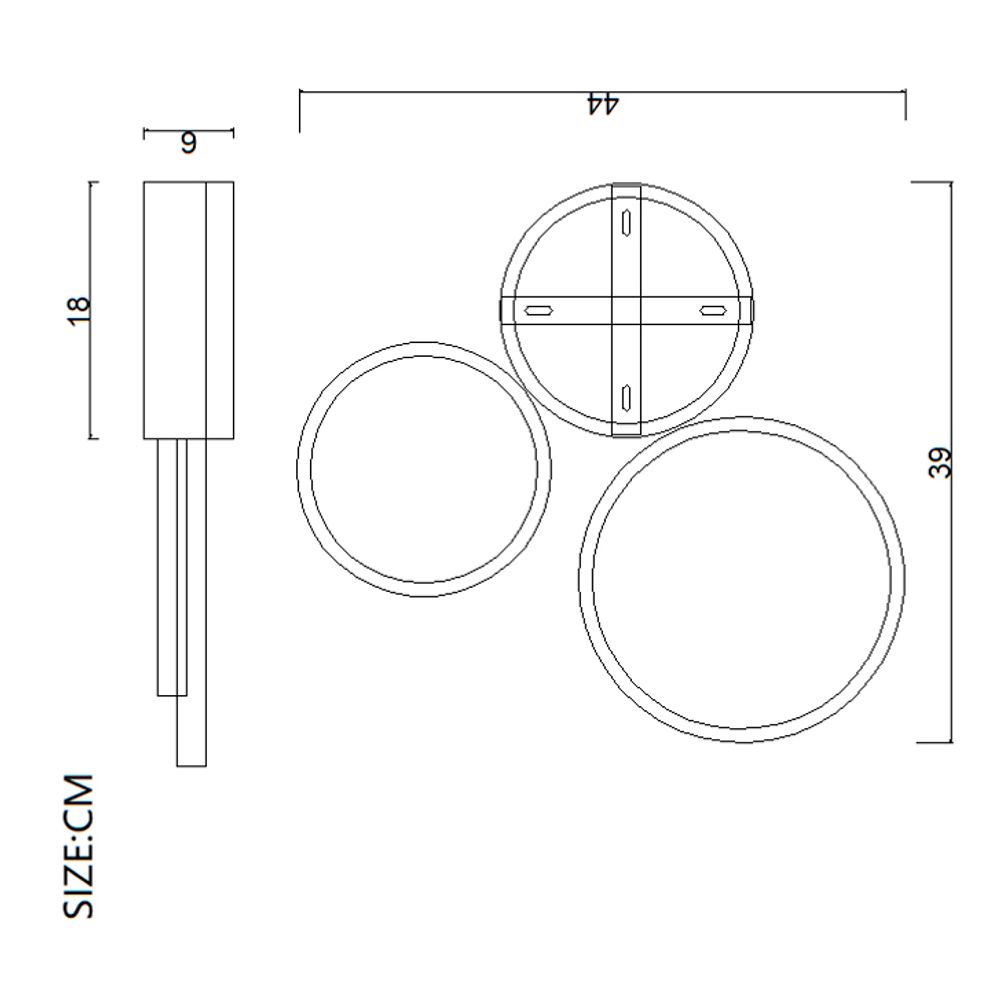Потолочный Светильник Twine 3 Rings Black By Imperiumloft