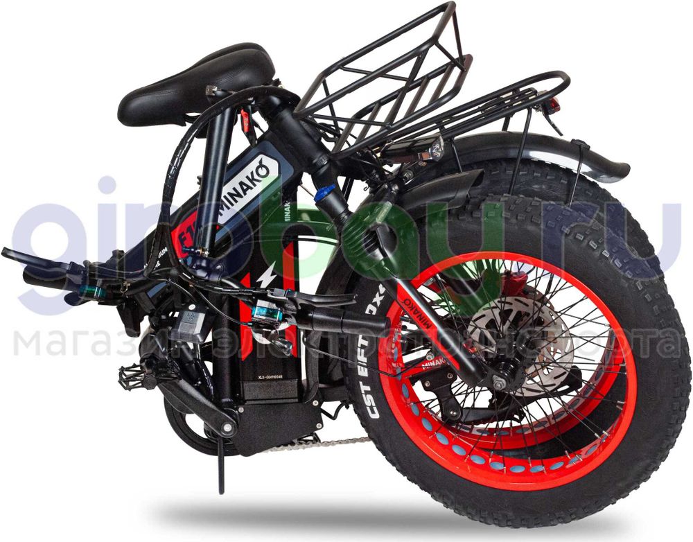 Электровелосипед Minako F10 Pro 2025 (48V/20Ah) - Красный обод фото №10