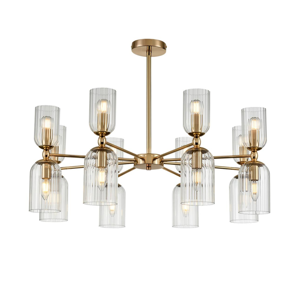 6586/16 MODERNI LN26 132 золото/прозрачный, металл/стекло Люстра подвесная E14 16*40W 220V KASSIA