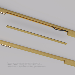 TR5737-SB Декоративная заглушка желоба трека, 50см, для трека Shine, серия Base, сатинированная латунь, алюминий