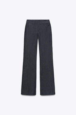 ZARA ДЖИНСЫ КЛЕШ СО СРЕДНЕЙ ПОСАДКОЙ — ZW COLLECTION, СИНИЙ