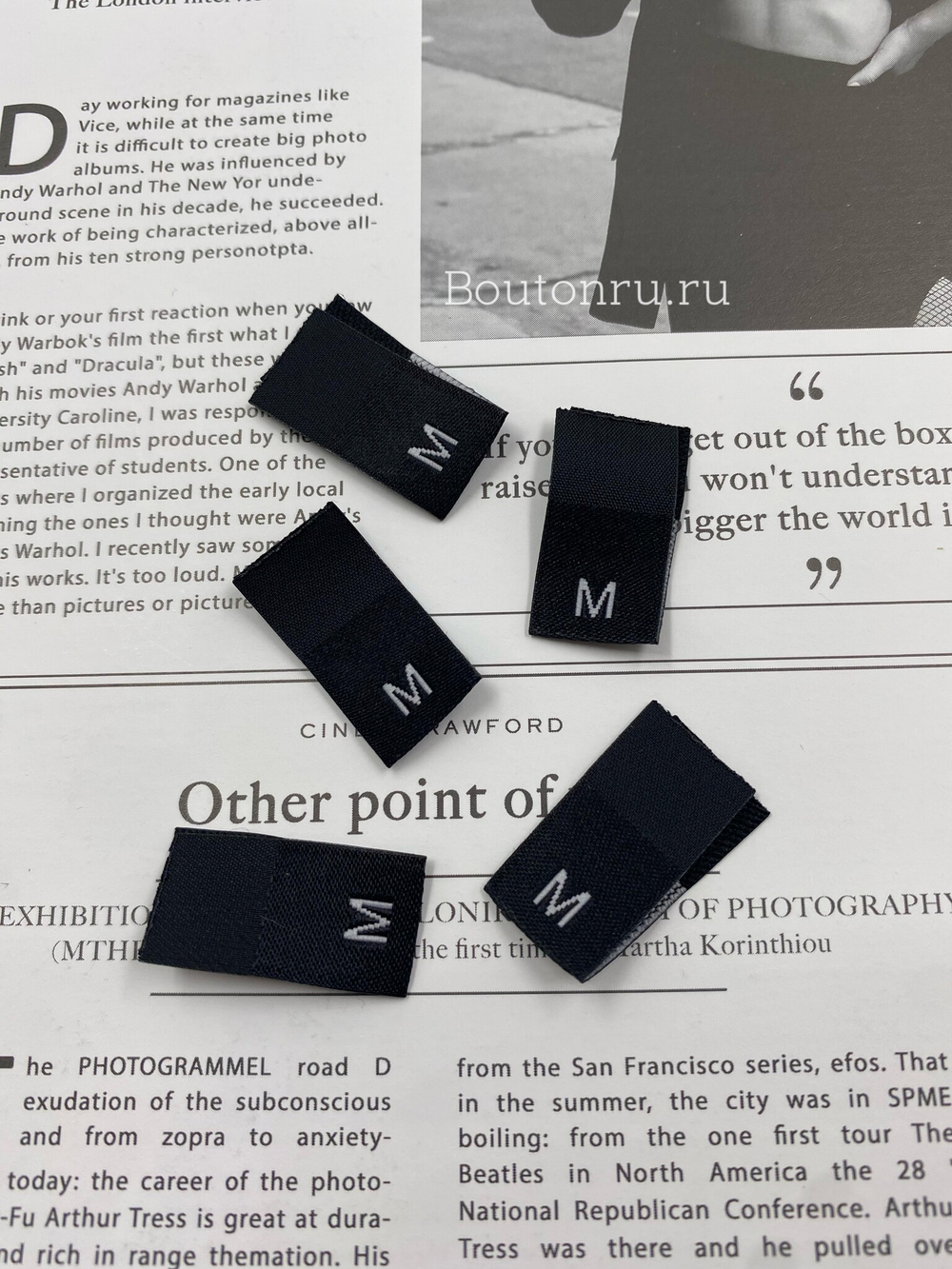 Размерник черный "M" 14 мм