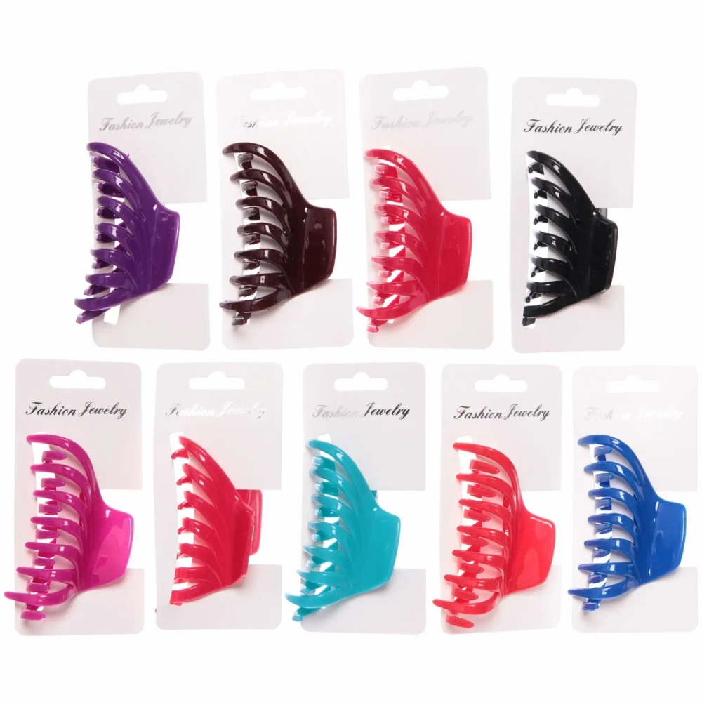 Заколка-краб для волос на блистере «Diana Collection - Mila», микс 6 цветов, 8см