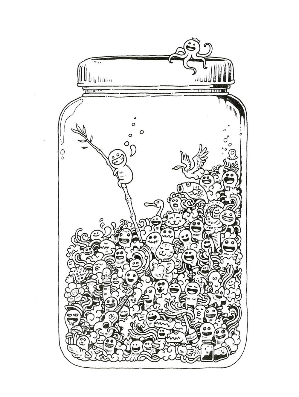 Doodle Invasion. Coloring book