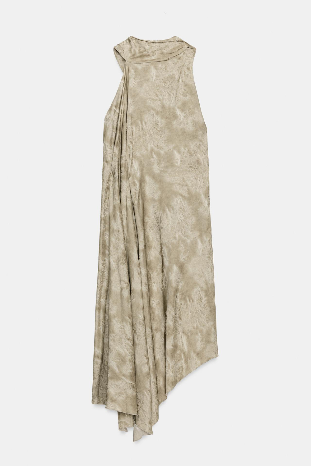 ZARA ТОП АСИММЕТРИЧНОГО КРОЯ ЖАККАРД — ZW COLLECTION, БЕЖЕВЫЙ