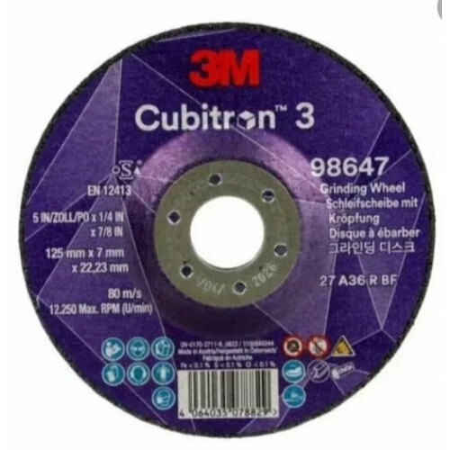 Зачистной круг Cubitron™ 3, Т27, 125х7,0х22мм, A36+, армированный