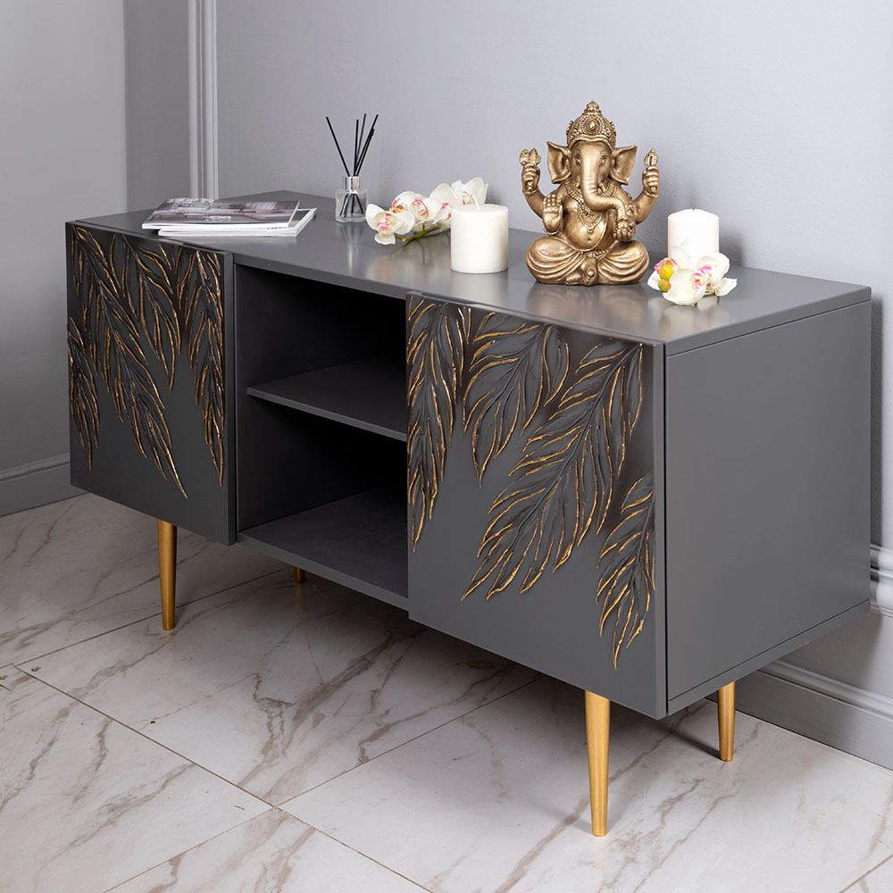 Тумба под ТВ Тропик 117см Стайл Серый Голд