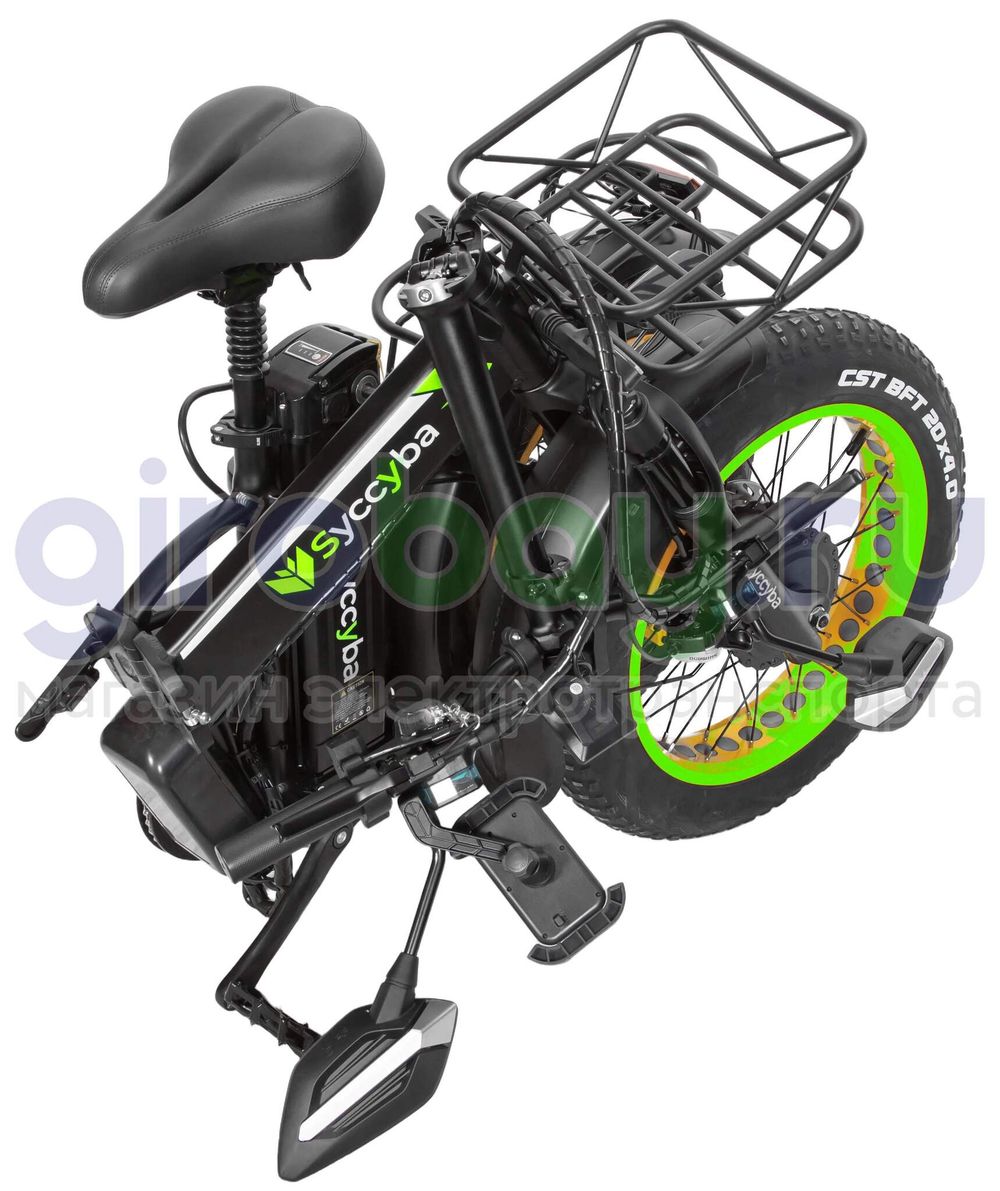 Электровелосипед Syccyba F10 Pro Dual 48V/20Ah (полный привод) - Салатовый обод фото №14