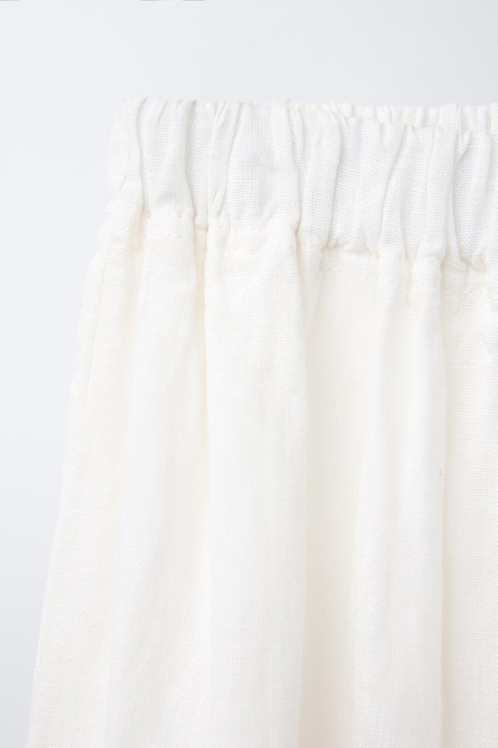 ZARA ЮБКА МИДИ ИЗ 100% ЛЬНА, СВЕТЛЫЙ ЭКРЮ