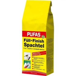 Шпатлевка Финишная Pufas 5 кг. Германия Пуфас для стен и потолков, высокая эластичность,сухая, шпаклевка для внутренних работ, белая,для стен и потолков,для гипсокартона